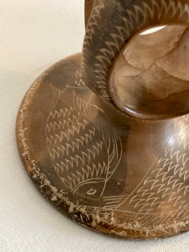 Paire de bougeoirs en stéatite, Kenya