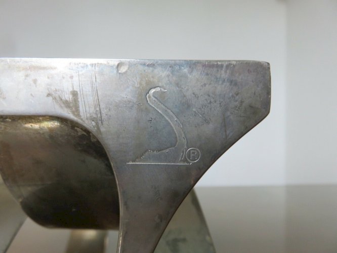 PAIRE DE BOUGEOIRS SCANDINAVES SIGNES EN METAL ARGENTE ANNEES 70 80 VINTAGE