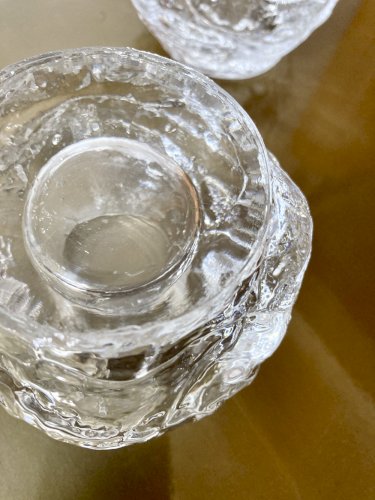 Paire de bougeoirs « Snowball » – Ann Wolff pour Kosta Boda, Suède (1973)