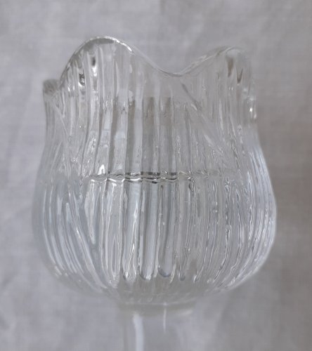 Paire de bougeoirs verre