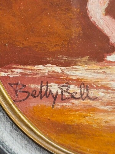 PAIRE DE CADRES MEDAILLON PEINTURE DE BETTY BELLE DANSEUSE CLASSIQUE