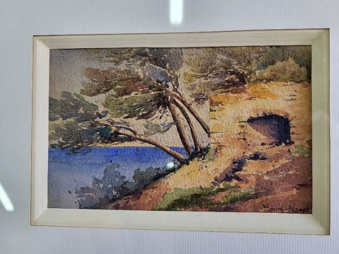 PAIRE DE CADRES TABLEAUX AQUARELLE SIGNES DE HENRI NARDI LES ENVIRONS DE TOULON
