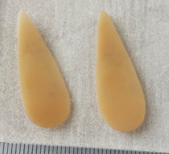 Paire de camées gouttes, sans armature ^