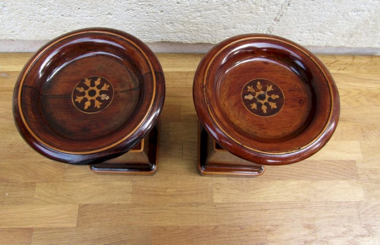 Paire de cassolettes CHARLES X palissandre et citronnier époque XIX  