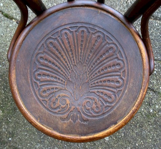 Paire de chaises bistrot KOHN N°18 1/2 de 1900, assise bois - No Thonet -