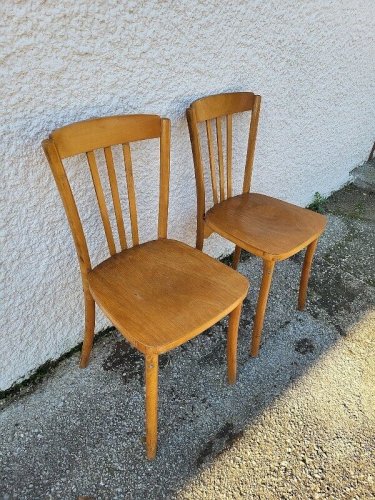 PAIRE DE  CHAISES BISTROT MONOIBLOC
