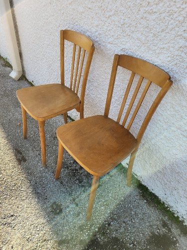 PAIRE DE  CHAISES BISTROT MONOIBLOC