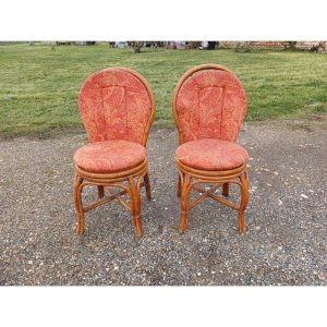 Paire de Chaises en Rotin Vintage