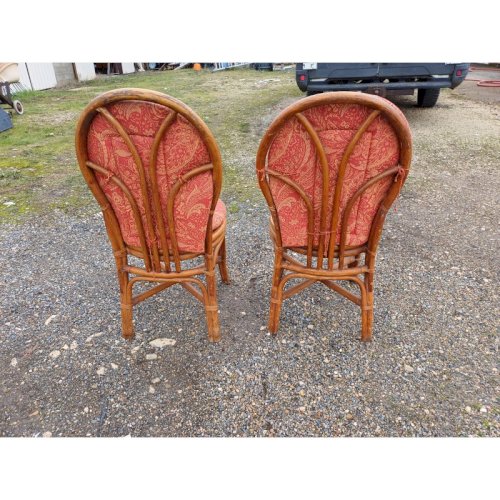 Paire de Chaises en Rotin Vintage