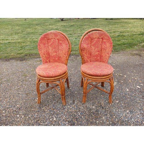 Paire de Chaises en Rotin Vintage