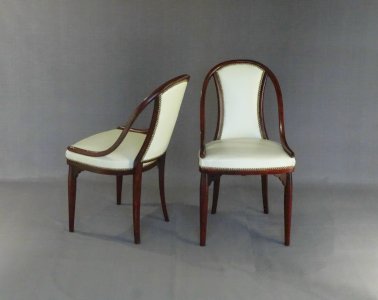 Pair of Otto Prutscher chairs for Thonet No. A 845, circa 1930.