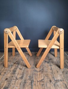 Pair of Pierre Grosjean chairs, vintage seating furniture
