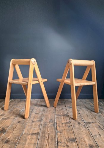 Paire de chaises Pierre Grosjean, meubles sièges vintage