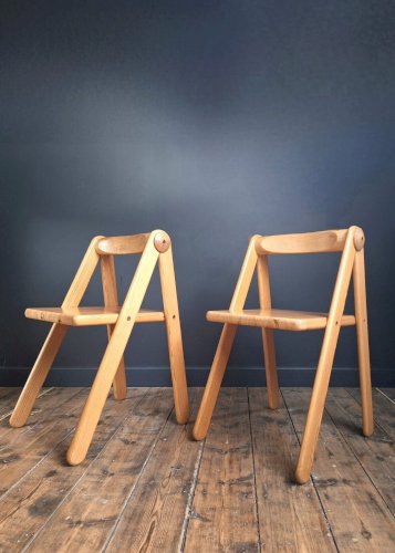 Paire de chaises Pierre Grosjean, meubles sièges vintage