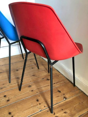 Paire de chaises vintage Pierre Guariche Meurop, meubles sièges anciens