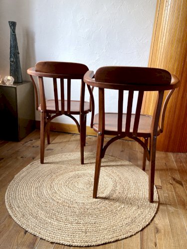 Paire de chaises vintage Stella – bois, années 1950