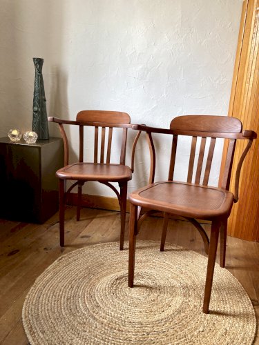 Paire de chaises vintage Stella – bois, années 1950