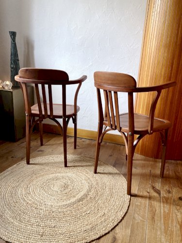 Paire de chaises vintage Stella – bois, années 1950