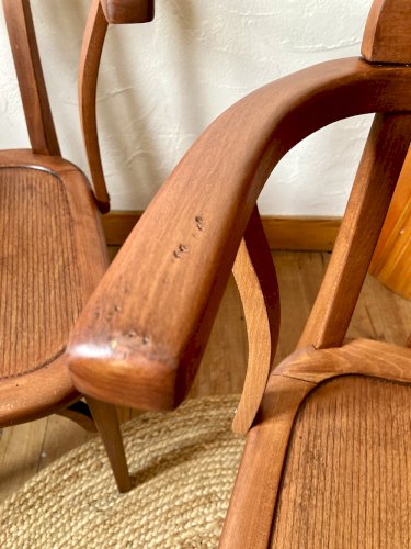 Paire de chaises vintage Stella – bois, années 1950