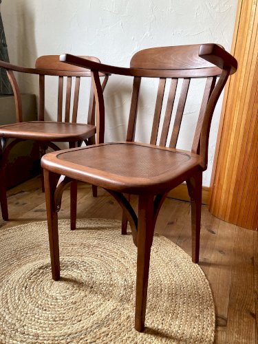 Paire de chaises vintage Stella – bois, années 1950