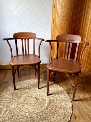 Paire de chaises vintage Stella – bois, années 1950