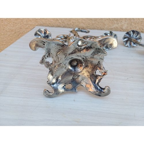 Paire de Chandeliers Métal Argenté