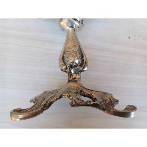 Paire de Chandeliers Métal Argenté