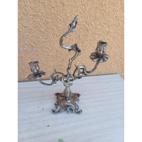 Paire de Chandeliers Métal Argenté