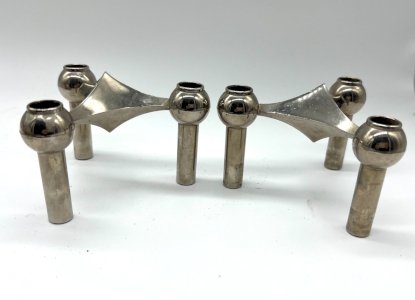 Modular design candle holders Nagel - Chrome metal - Germany, 70''