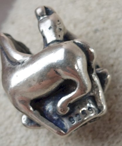 Paire de charms, chevaux + foi + capricorne, Trollbeads  , en argent massif ^