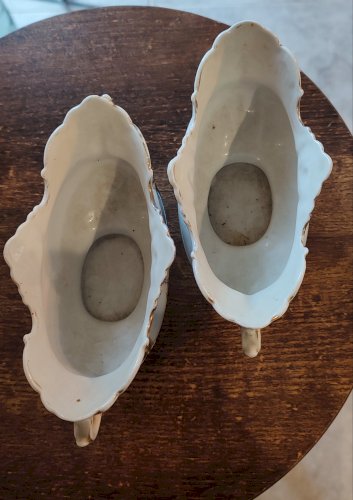 Paire de coupes faïence ancienne "St-Valery-sur-Somme" 1930