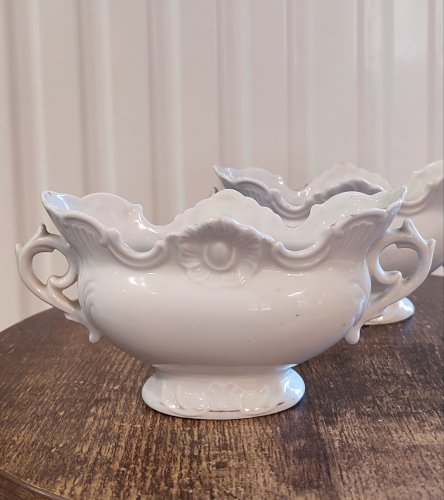 Paire de coupes faïence ancienne "St-Valery-sur-Somme" 1930