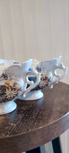 Paire de coupes faïence ancienne "St-Valery-sur-Somme" 1930