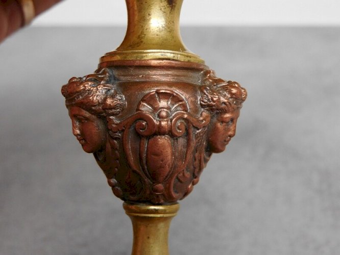 PAIRE DE COUPES OU CASSOLETTES EN BRONZE ET LAITON DU XIX ème SIECLE