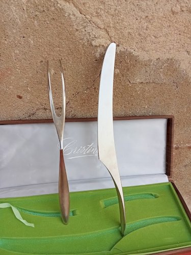 Paire de couverts de service à viande design de marque Cristina
