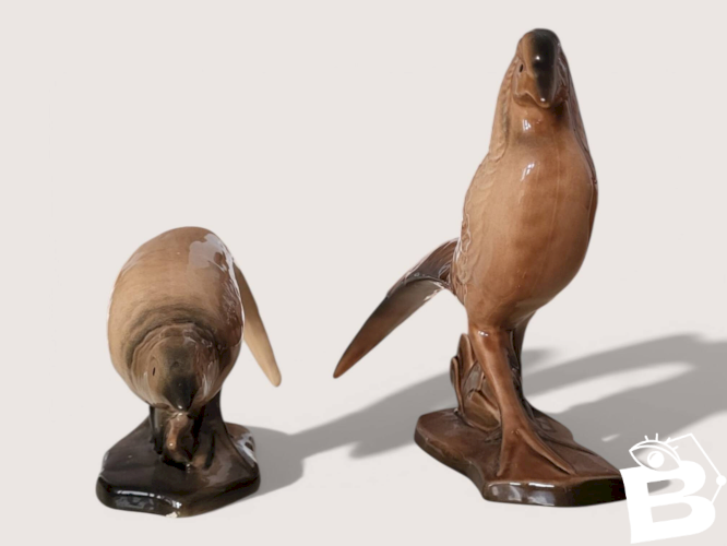 Paire de faisans en céramique