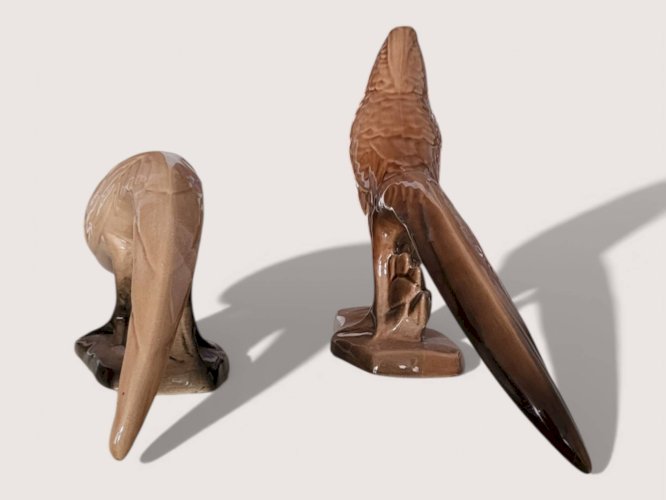 Paire de faisans en céramique