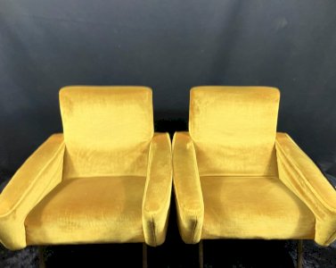 Pair of designer armchairs 1955-60 Louis Paolozzi for Brandt Zol Steiner poss. 4