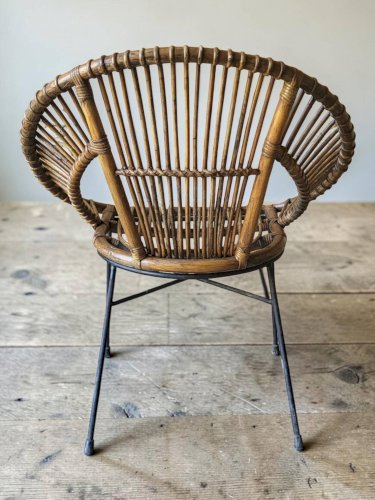 Paire de fauteuils en rotin, années 60