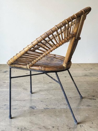 Paire de fauteuils en rotin, années 60