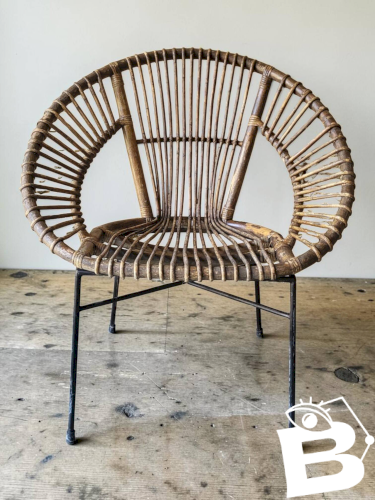 Paire de fauteuils en rotin, années 60