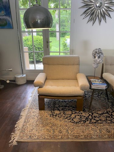 Paire de fauteuils et ottoman Rolf Benz, Allemagne, années 1980