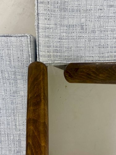 Paire de fauteuils Henryk Lis 300-190 année 70 tissu gris bleu chiné Ref :