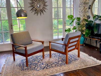 Paire de fauteuils Komdort  danois en teck – Années 1960