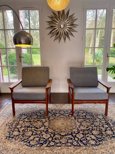 Paire de fauteuils Komdort  danois en teck – Années 1960