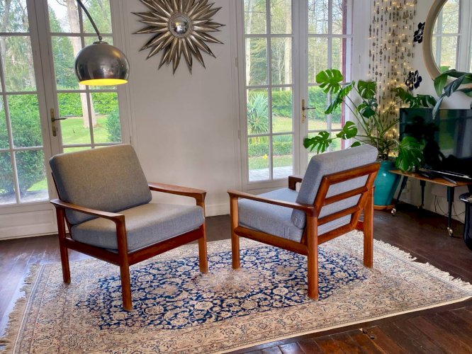 Paire de fauteuils Komdort  danois en teck – Années 1960