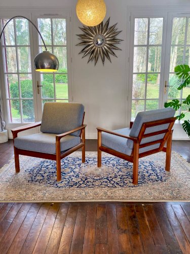 Paire de fauteuils Komdort  danois en teck – Années 1960