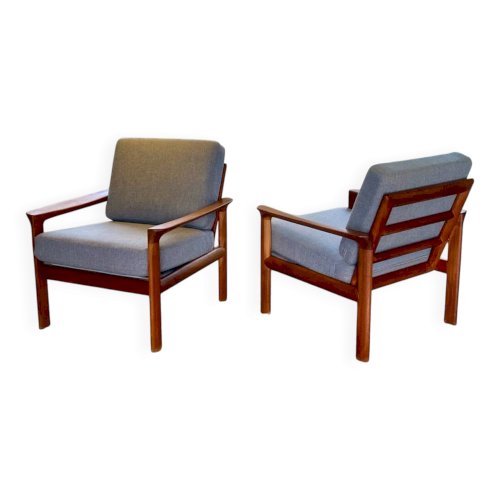 Paire de fauteuils Komdort  danois en teck – Années 1960