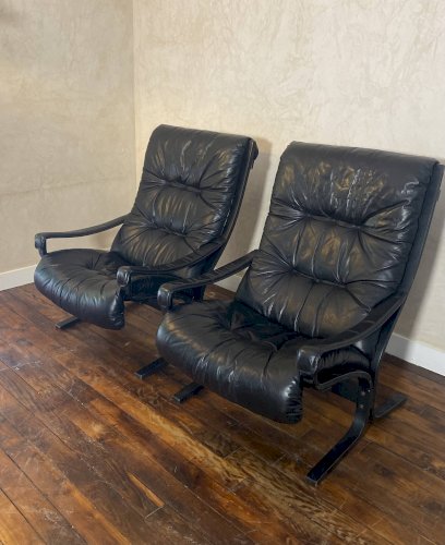 Paire de fauteuils vintage Westnofa Siesta par Ingmar Relling 1960.