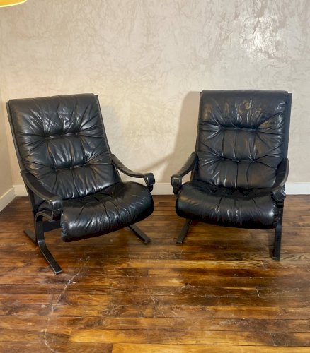 Paire de fauteuils vintage Westnofa Siesta par Ingmar Relling 1960.